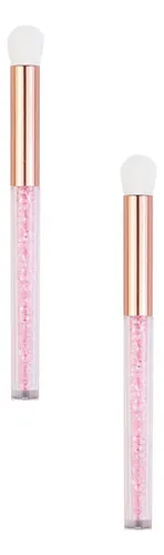 Set De 2 Brochas Para Sombra De Ojos Mujer Maquillaje Rosa