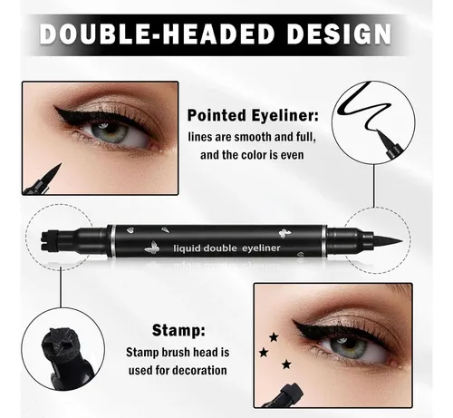 Eyeliner Doble Cabeza Negro Xingxyuel Con Sello Impermeable