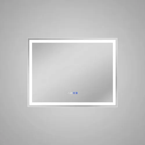 Espejo Led Baño 100 X 80 B 3 Luces Desempañador Reloj Temp