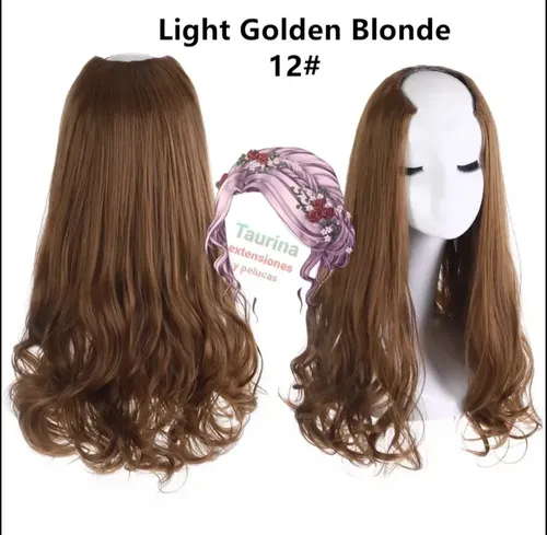 Extensiones De Cabello Órganicas Tipo A Taurina Estilo Extensiones, Rubio Golden Ondulado De 55cm – 1 Mecha Por Paquete