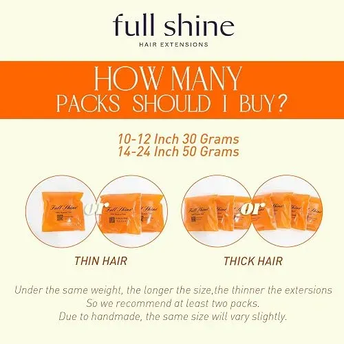Full Shine Extensiones De Cabello Adhesivas 18 Pulgadas
