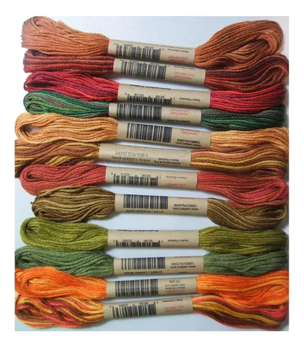 Hilo Dental Y Bordado 6 Capas Valdani, Pack 12 Rollos 10m