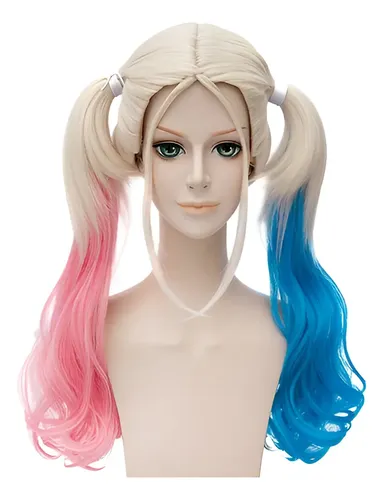 Peluca Harley Quinn Cosplay Disfraz Accesorio Cotillon