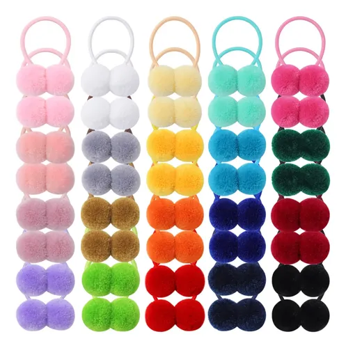 Hair Accessories Choicbaby 40pcs Pom Ball Elastic Hair Ties