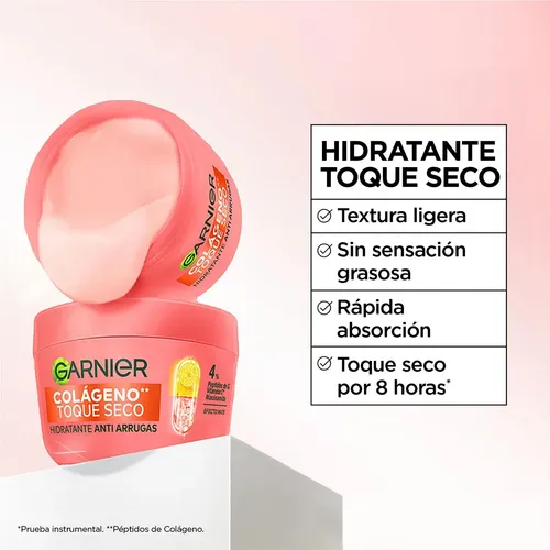 Garnier Hidratante Toque Seco Anti Arrugas Con Colágeno 85g