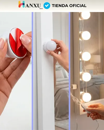 Luces Led Para Espejo Baño Tocador Usb Con 3 Tonos De Luz