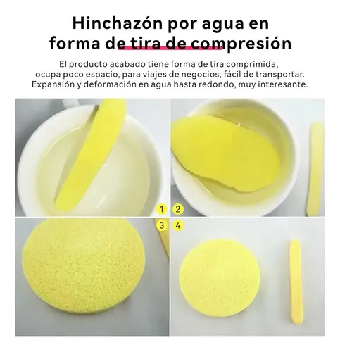 120 Pc Esponja Facial Comprimida Para Limpieza Y Exfoliación
