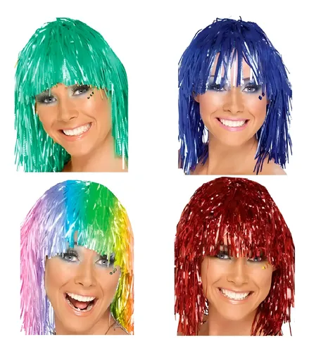Party Store Peluca Metalizada color carioca cotillón carnaval fiesta color verde