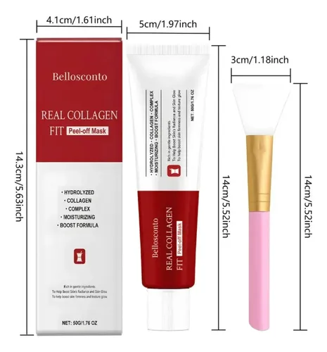 Mascarilla Hidratante Facial Exfoliante De Colágeno, 2 Pieza