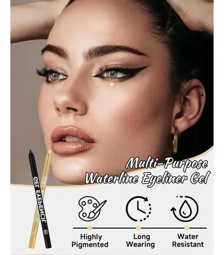 Lápiz Delineador En Gel Waterproof 12 Colores Con