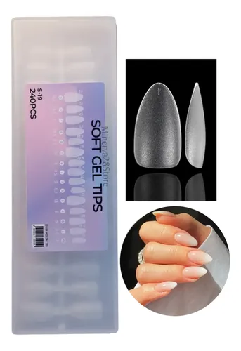 Tips Soft Gel Almendra Prelimada Matte Caja X240.un