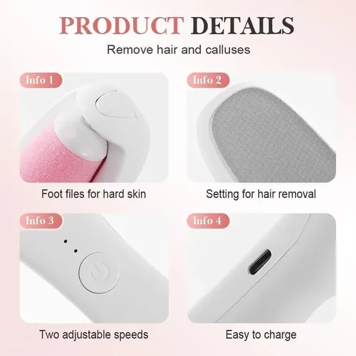 Depiladora Magica Y Exfoliador De Pies 2 En 1 Electrica