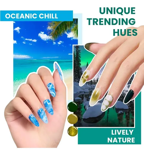 Set Esmalte Gel Uñas Beetles 100 Colores Con Base Y Top