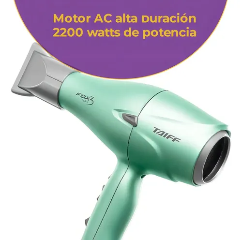 Secador De Pelo Taiff Fox 3 Ion Profesional Dorado Color Verde claro