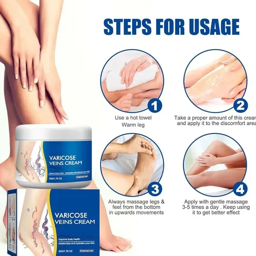 D Crema Reparadora De Piernas Para Venas Varicosas, Crema