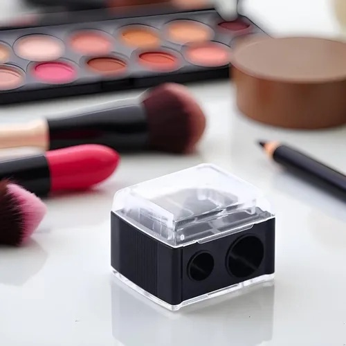 Sacapuntas Delineador De Ojos Negro Con Doble Orificio