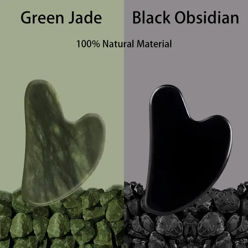 Gua Sha Facial Tools Fuiyoocen Natural Jade, Paquete De 2 Un
