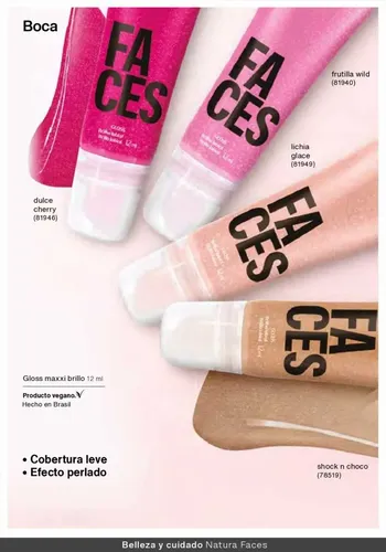 Gloss Maxxi Brillo Labial 12ml X2 Faces Natura Vegano