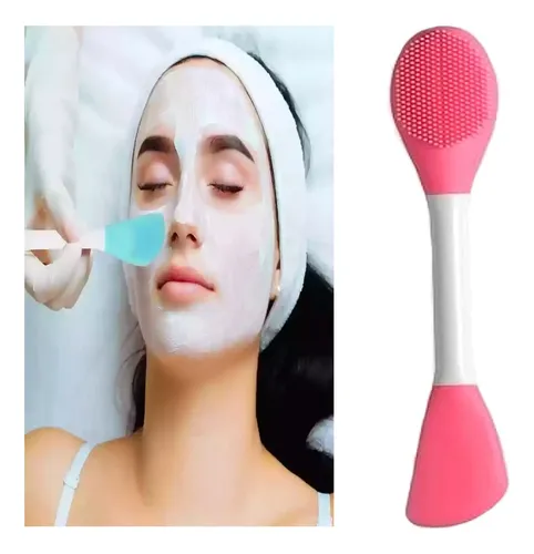 Brocha Espatula Doble De Silicona Para Mascarilla Exfoliador
