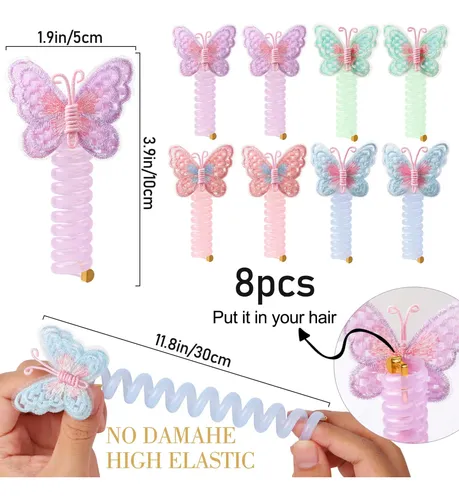 Lazos For El Cabello En Espiral Con Forma De Mariposa C