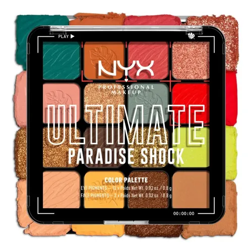 Paleta De Sombras Ultimate Shadow Palette De 16 Tonos Nyx Color de la sombra PARADISE SHOCK