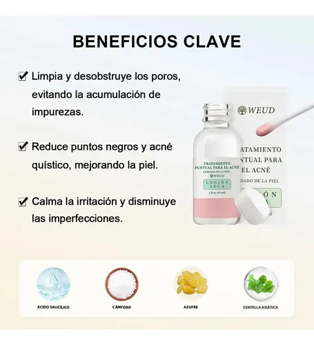 6pc Weud Facial Antiacne Tópico Lluminador,limpieza,repara