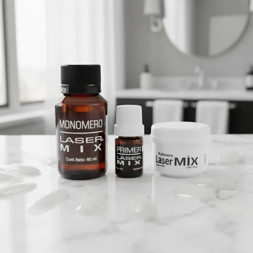 Kit Laser Mix Acrilico Uñas Esculpidas Primer + Monomero + Polimero