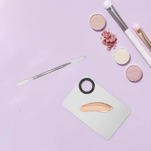 Juego De 2 Paletas Para Mezclar Maquillaje De Acero Inoxidab