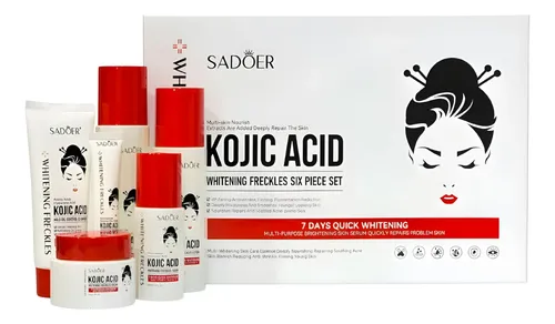 Kit Skincare Sadoer Ácido Kójico Blanqueador X6 Productos