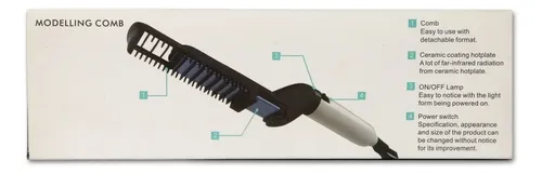 Cepillo Alisador Mozku Modelling Comb Cerámica Blanco Alisa Barba