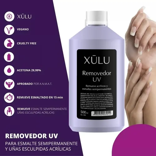 Pack X6 Removedor De Esmalte Semipermanente Uv 500cc Xúlu