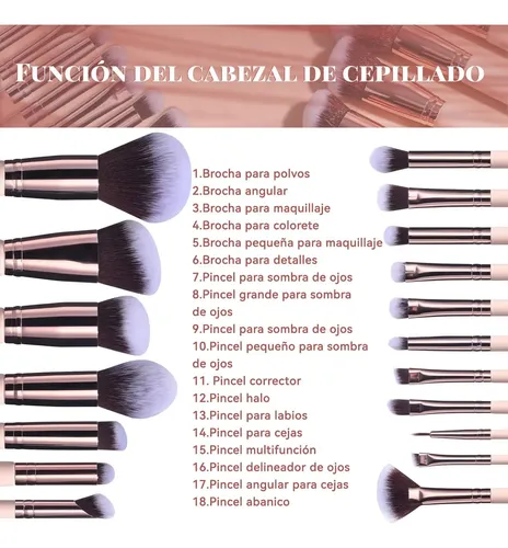 Kit De Brochas De Maquillaje Profesionales De 25 Piezas, Con