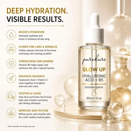 Sérum De Ácido Hialurónico Purekure 30 Ml De Hidratación Pro Sensible Día/noche