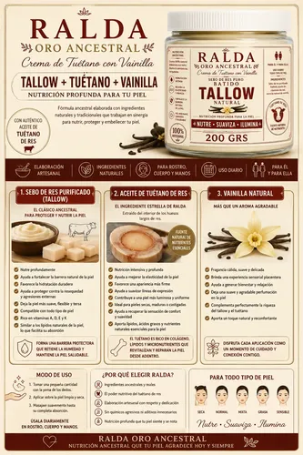 Tallow Con Tuétano De Res Ralda Oro Ancestral 200 Gr