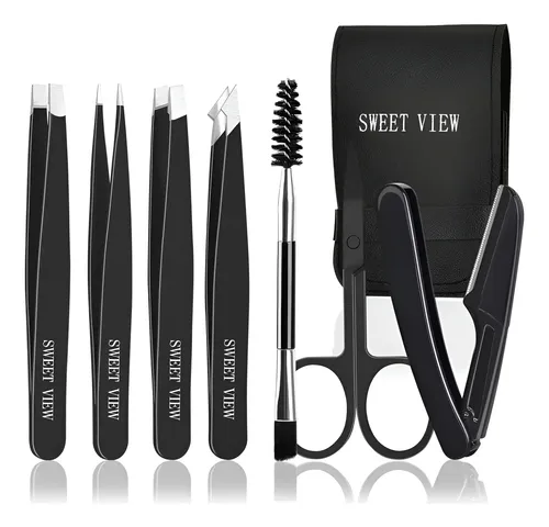 Kit De Pinzas Para Cejas 7 Piezas Sweet View Acero