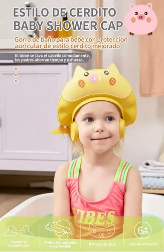 Gorro De Ducha Ajustable For Niños, Gorro De Baño