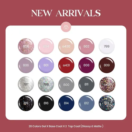 Kit De Esmalte En Gel Beetles Musa Moderna 20 Colores 5ml