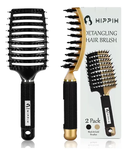 Set De 2 Cepillos Para Cabello Hippie, Desenredantes, Húmedo