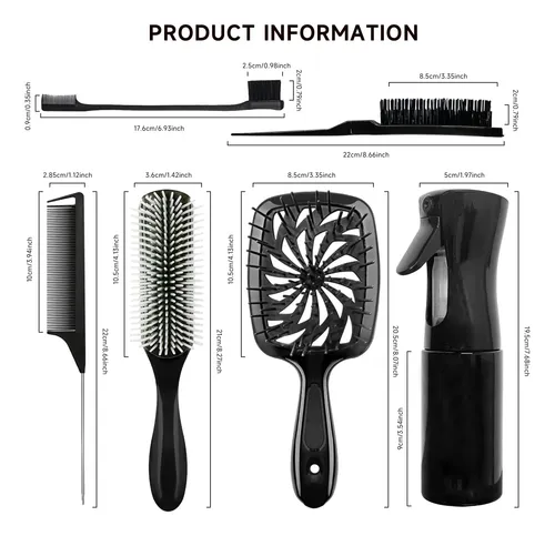 Juego De Cepillos Para El Cabello Flylanyards, 11 Piezas, Ne