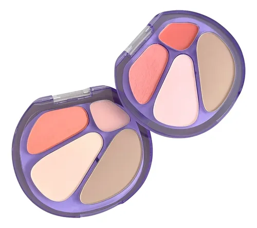 Paleta 4-en-1 Petansy Iluminador Rubor Sombras Tamaño Viaje