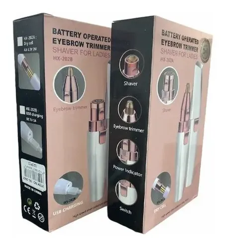 Depilador 2 En 1 USB Recargable Cejas Facial Mujer Iluminación LED Blanca