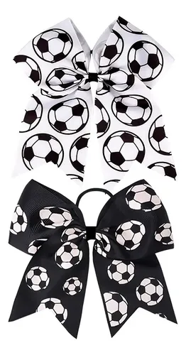 2 Cintas Para El Pelo Con Lazo De Fútbol Para Niñas