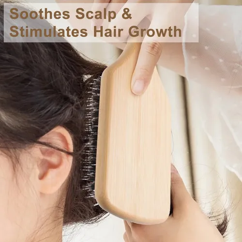 Cepillo De Pelo Denentt Boar Bristle Bamboo Massage