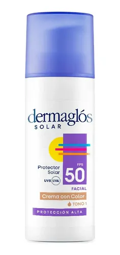 Dermaglós Protector Solar Fps 50 Crema Facial Con Color 50g