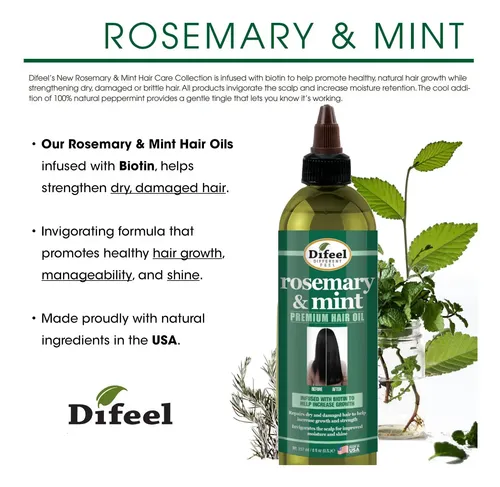 Mz Aceite Capilar Difeel De Romero Y Menta Con Biotina 240