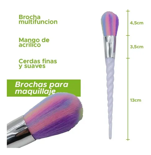 Brochas Maquillaje Arcoiris Pinceles Cerdas Suaves Make Up