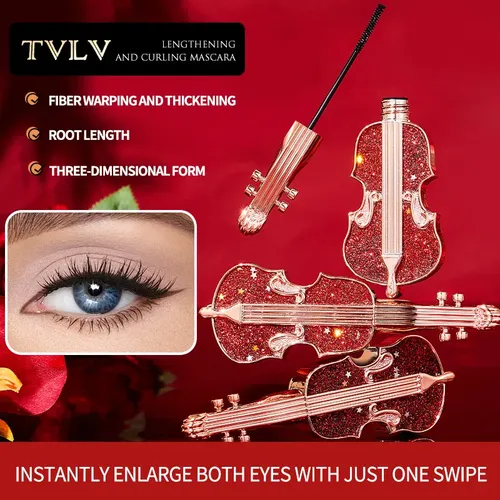 Rímel Tvlv Diseño De Violín Rojo Diamante – Pestañas Densas