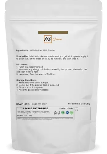 Multani Mitti Arcilla Facial 3.53 Oz Archie Enterprise