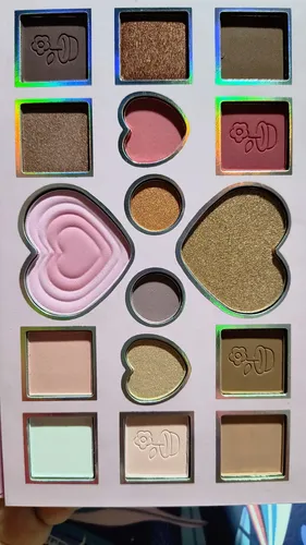 Paleta Maquillaje Sombras Rubor Iluminador Stitch Rosa Cute