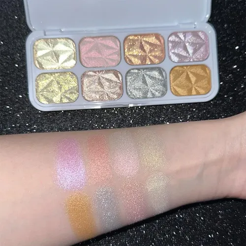 Paleta De Sombras Con 8 Colores Y Brillo, Maquillaje
